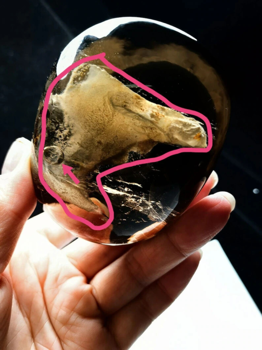 Collection Tibetan Crystal Oval 1 Big Visible Moving Bubble Enhydro &Sand 3.1 in