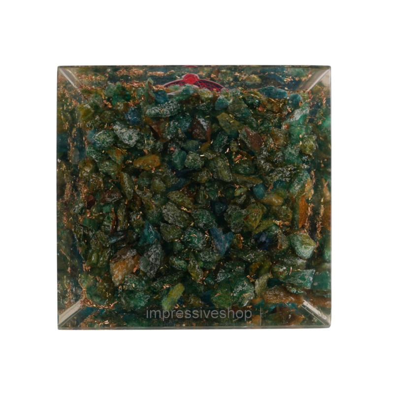 XL Apatite Nephrite Orgone Pyramid Gemstone Crystal Healing Free Shipping