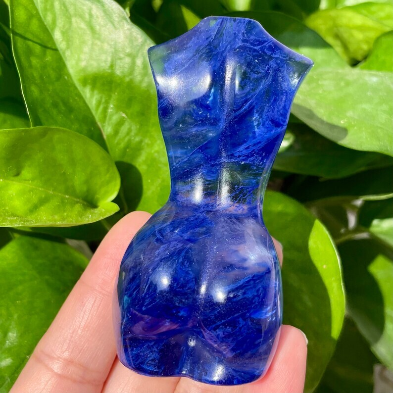 1PC Blue Melting Stone Goddess Crysta Decoration Reiki Heal Collection gift