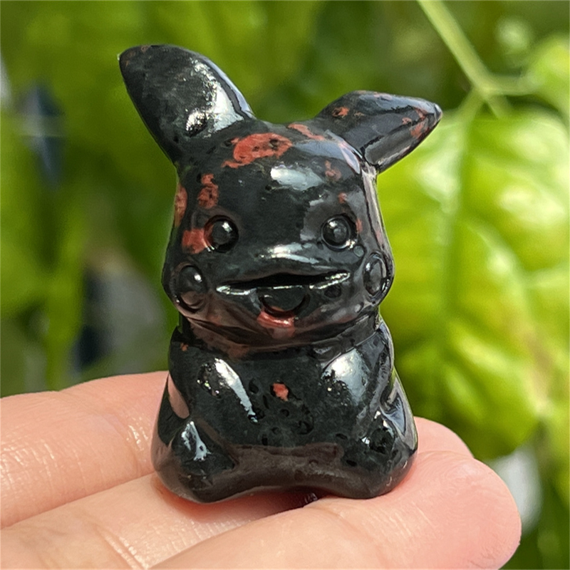 1.5" Natural quartz carved Pikachu skull Quartz crystal skull reiki healing