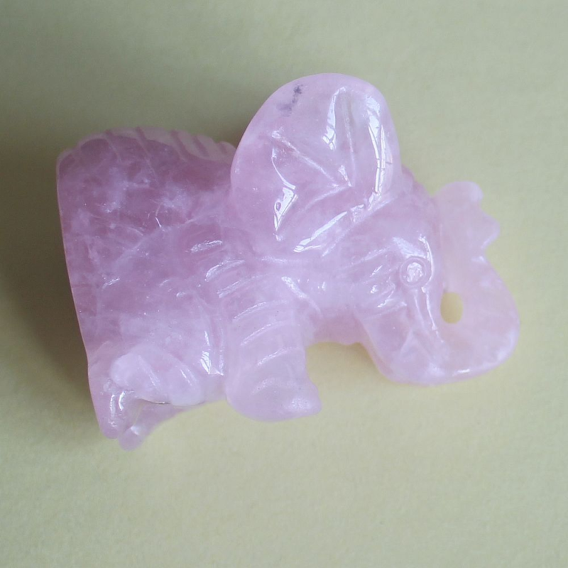 Carved gemstone crystal sitting elephant figurine animal carving home decor 2&apos;&apos;