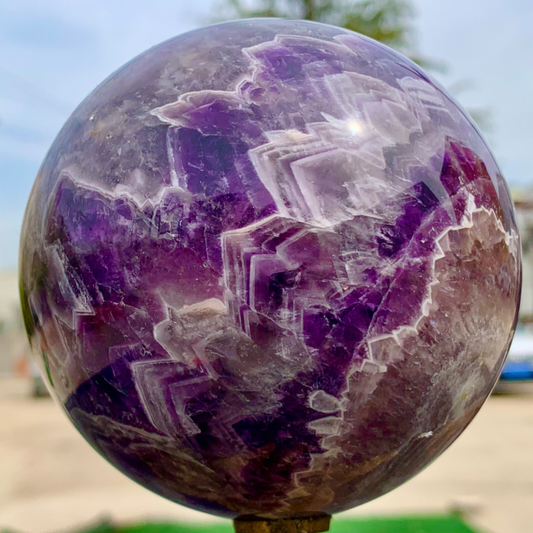 2.39LB Natural beautiful Dream Amethyst Quartz Crystal Sphere Ball Healing