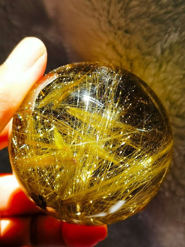 Museum Collection Tibetan High Altitude Gold Rutilated Ball Sphere Orb Gem 2.4&apos;