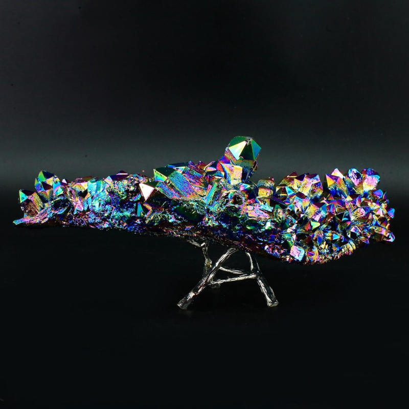 1315g Colourful Crystal Cluster Quartz Mineral Specimen Decoration Electroplate