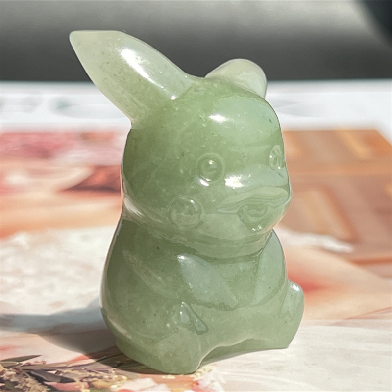 1.5" Natural quartz carved Pikachu skull Quartz crystal skull reiki healing