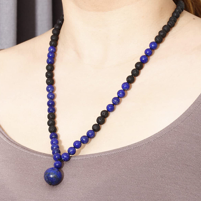 Natural Tiger Eye Stone Beads Necklaces Men Fashion Meditation Yoga Necklace