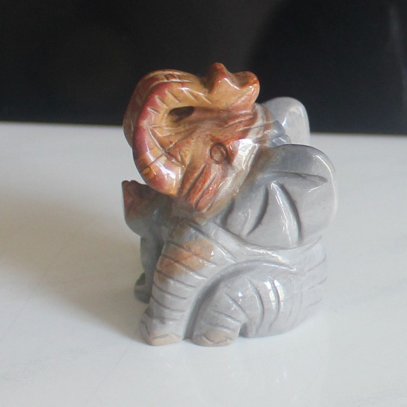 Carved gemstone crystal sitting elephant figurine animal carving home decor 2&apos;&apos;