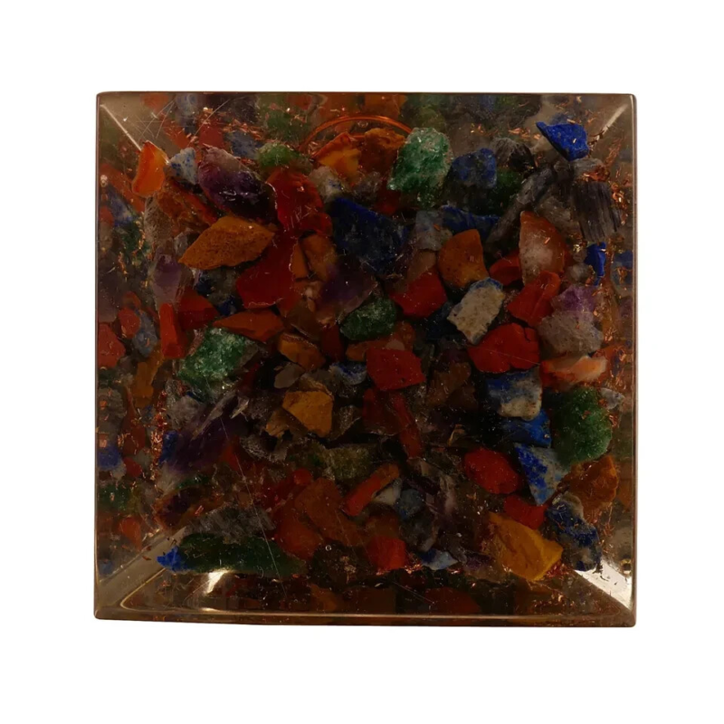 7 Chakra Stone Orgon Pyramid Energy Generator Orgonite Pyramids Free Shipping
