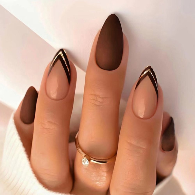 Almond Fake Nials French Press on Nails Manicure Nail Tips  Women