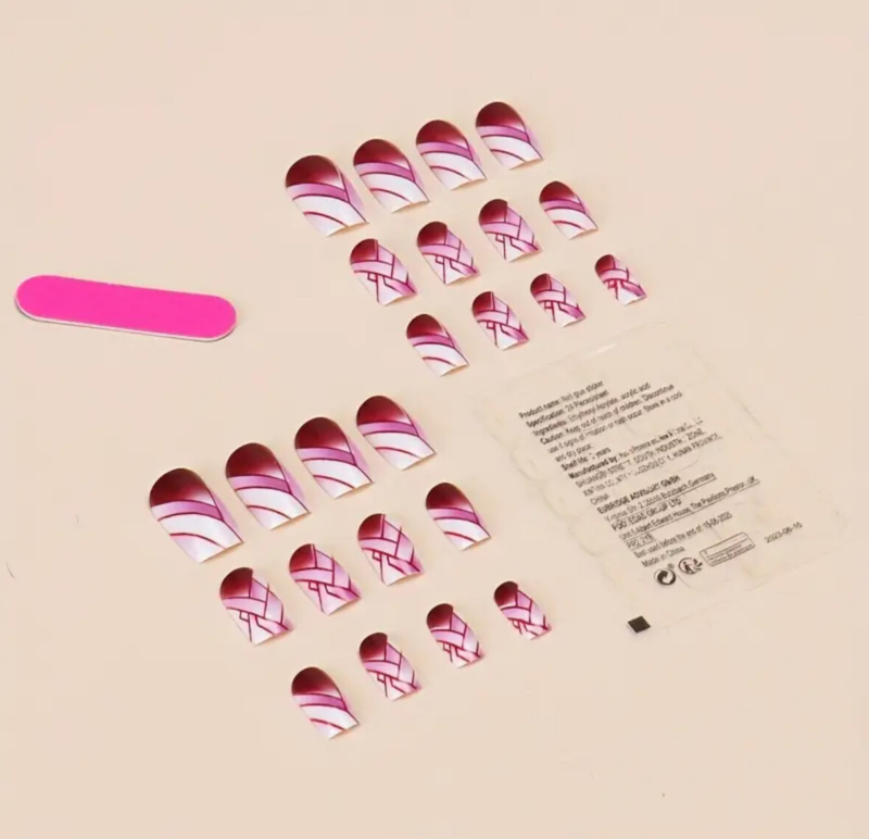 24pcs Press On False Finger Nails Fake Nails Glittered Solid Colours 52 Options