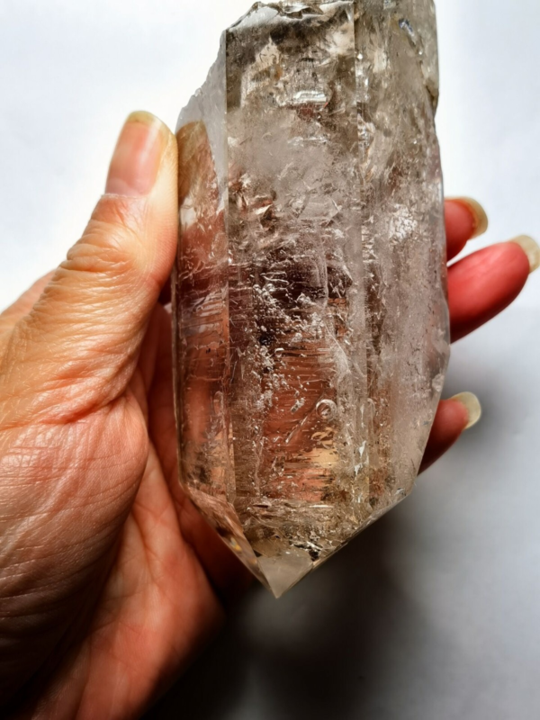 Tibetan Clear Crystal Quartz Point w 3 Visible Moving Bubbles Enhydro  4.64 in