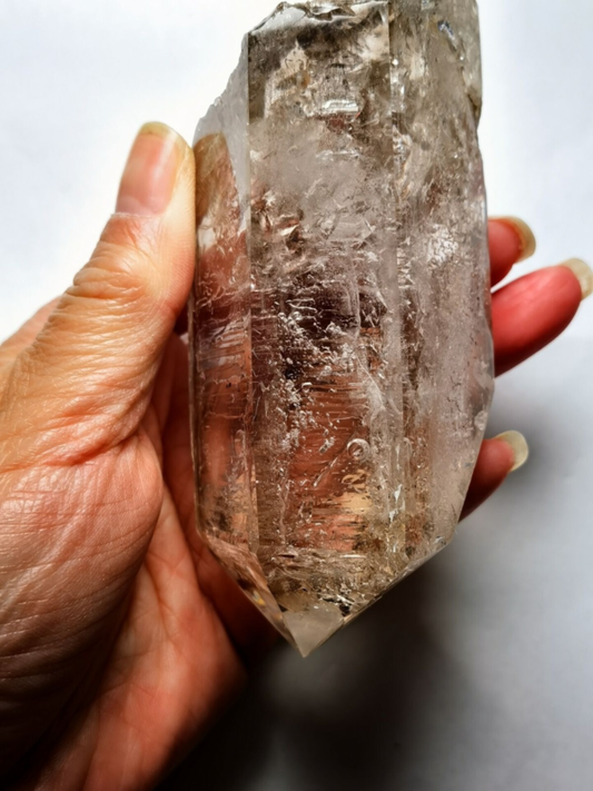 Tibetan Clear Crystal Quartz Point w 3 Visible Moving Bubbles Enhydro  4.64 in