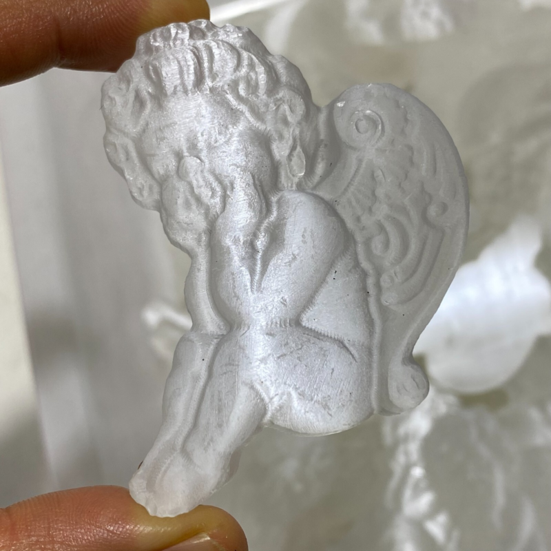 Natural Gypsum Selenite angel Hand Carved Quartz Crystal Reiki healing 1PC