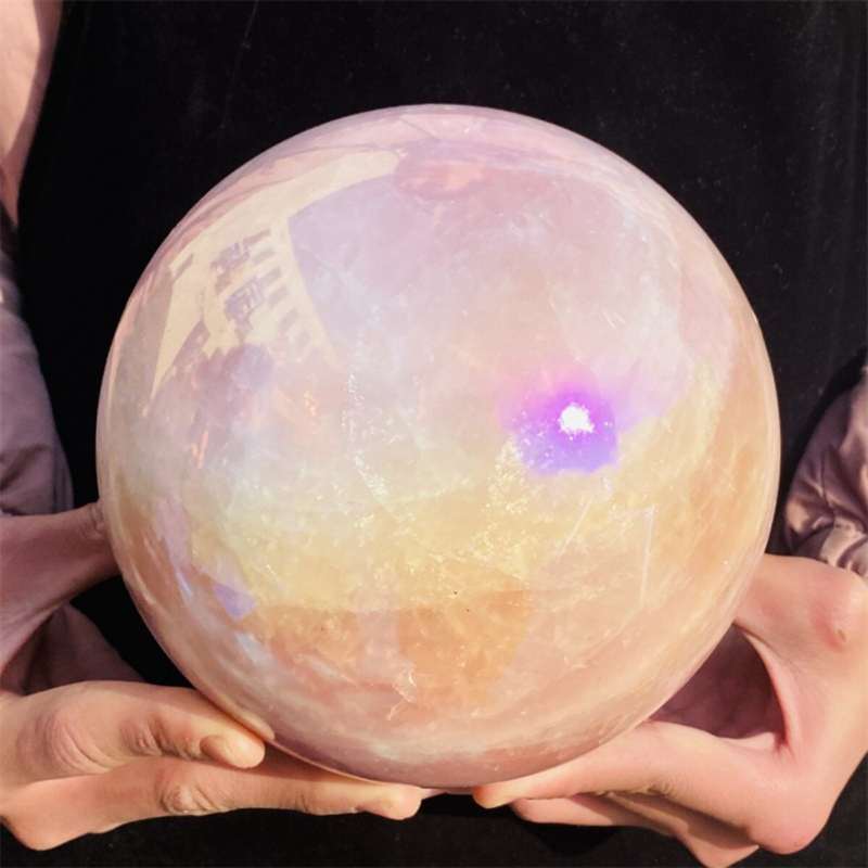 5510g Rose Crystal Ball Treasure electroplated Powder Healing Sphere
