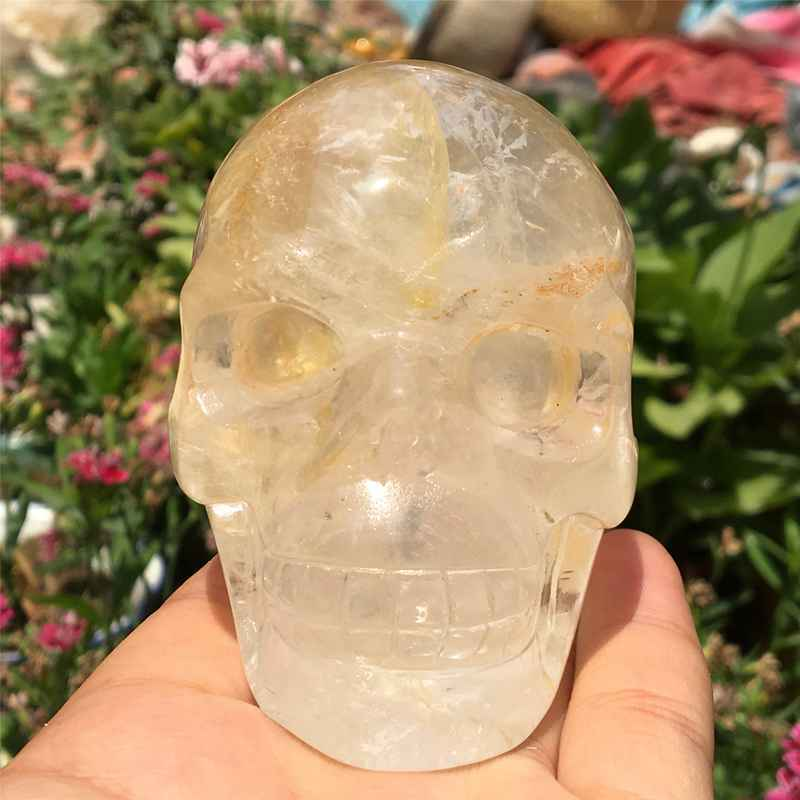 0.55kg Natural clear quartz skull carved Quartz Crystal skull Healing