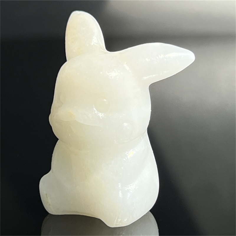 1.5" Natural quartz carved Pikachu skull Quartz crystal skull reiki healing