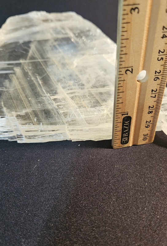 609g Natural Selenite Crystal Slab, Raw Phantom Slice, Gypsum Plate, Chakra