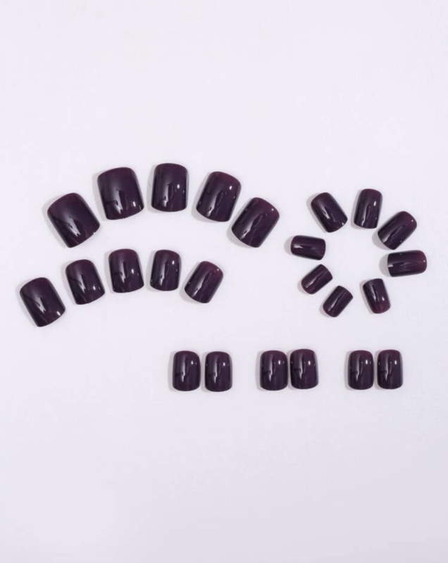 Press On Nails Short Oval Various Colours Nude False Fake Nail 24pcs With Glue