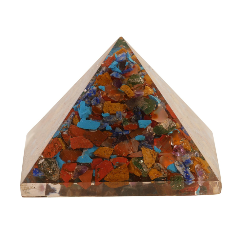 Orgon Pyramid 7 Chakra Stone Energy Generator Orgonite Pyramid Free Shipping