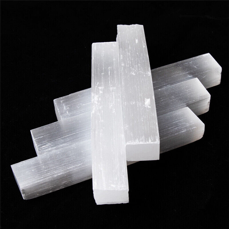 3pc Natural White Gypsum Wand Quartz Crystal Selenite Stick Mineral Healing