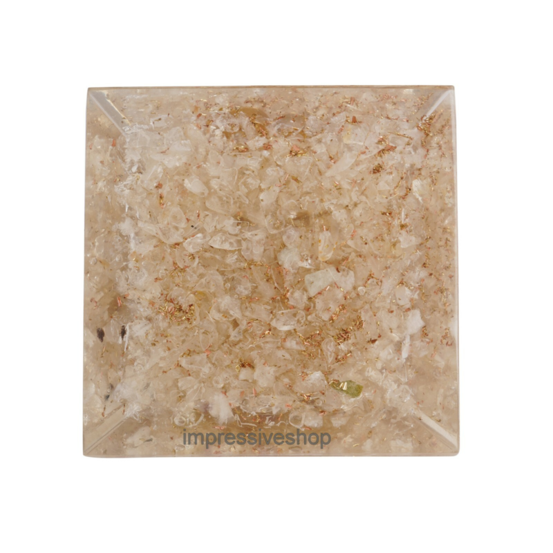 XL Clear Quartz Orgone Pyramid Gemstone Reiki Crystal Healing Free Shipping