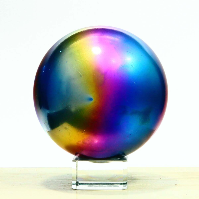 832g Natural Crystal Electroplated Rainbow Crystal Ball Quartz Sphere Healing