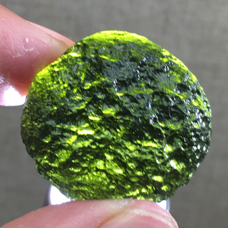74.7Ct MOLDAVITE From Czech Republic From Meteorite Impact With Chips