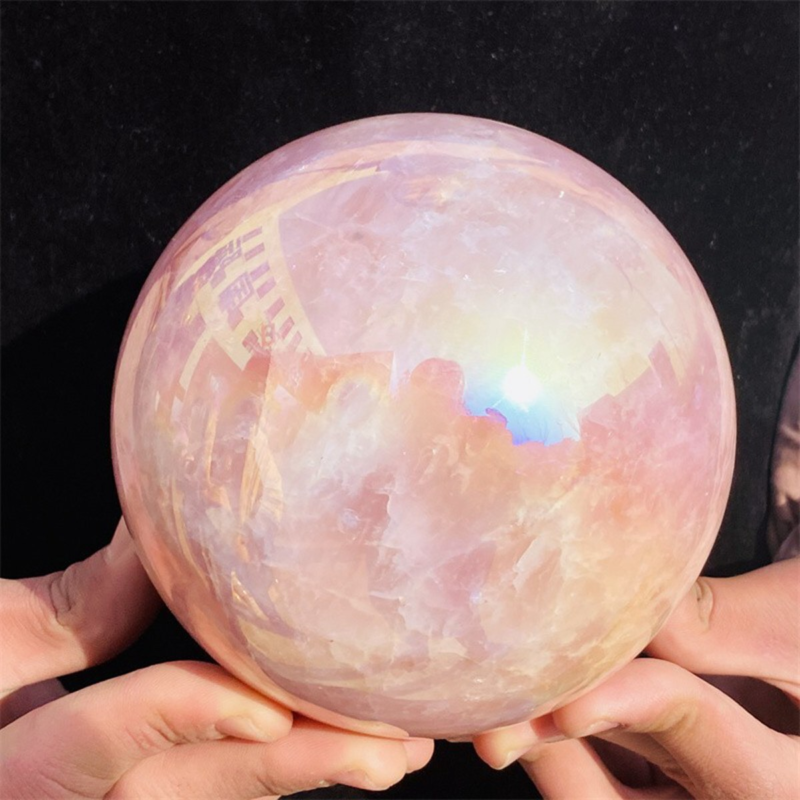 2210g Rose Crystal Ball Treasure electroplated Powder Energy Healing Sphere