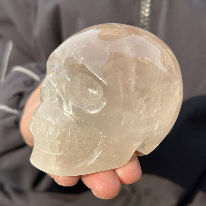 0.41kg Natural clear quartz skull carved Quartz Crystal skull Healing