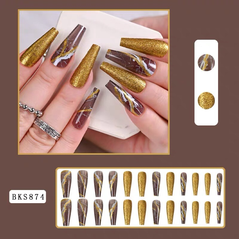 Handmade Press on nails coffin/square/almond long length summer theme