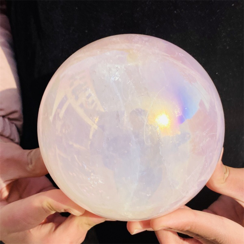 2521g Rose Crystal Ball Treasure electroplated Powder Healing Sphere