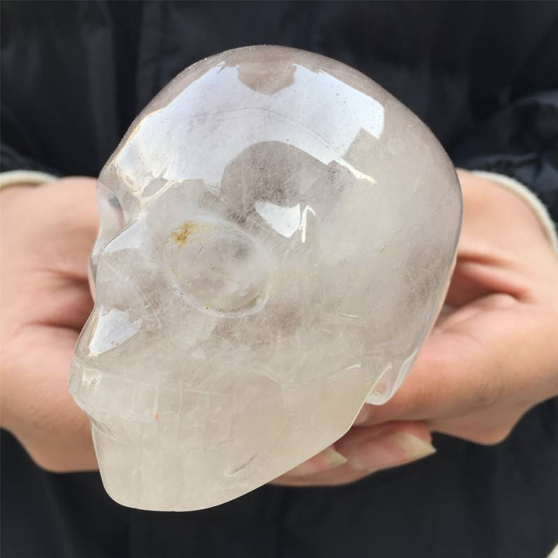 0.39kg Natural clear quartz skull carved Quartz Crystal skull Healing