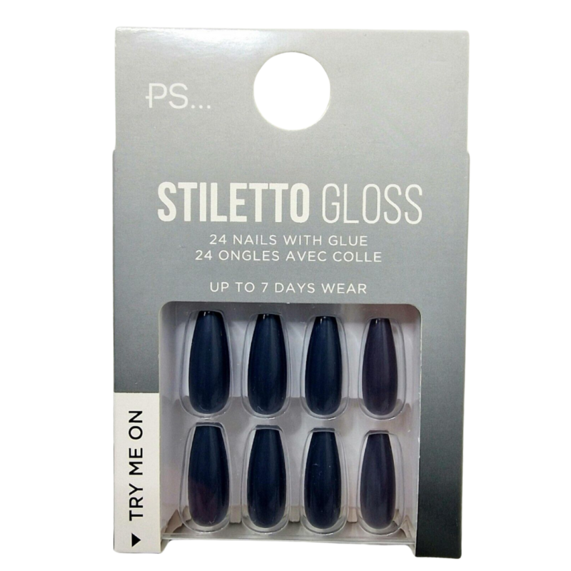 False Nails Press On Fake Tips Stick Coffin Square Full Cover Primark Glue 24pk