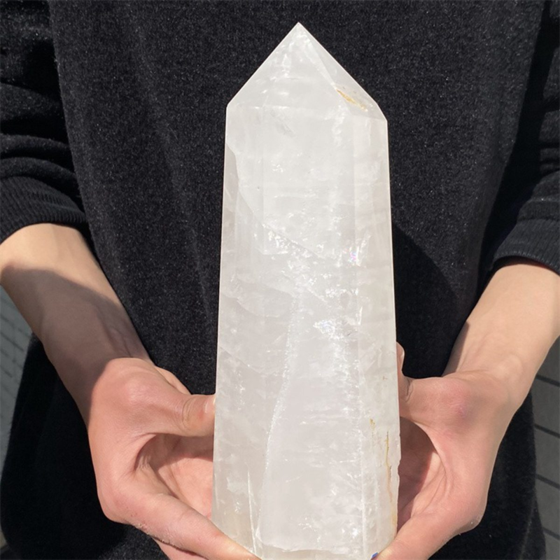 2550gNatural  White Quartz Obelisk Crystal Wand Point Healing Mineral Stone