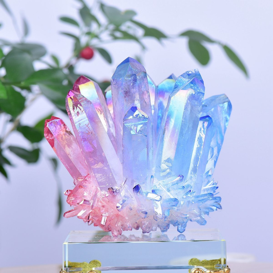 1.17LB Electroplated Color Crystal Cluster Crystal Mineral Reiki Healing