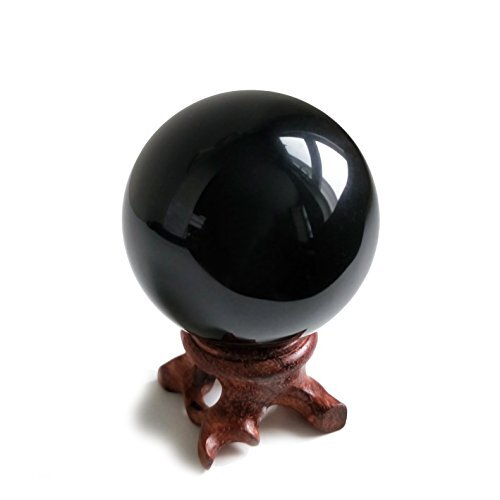 Mina Heal Obsidian Crystal Ball for Fengshui Ball, Meditation, Crystal 50 mm