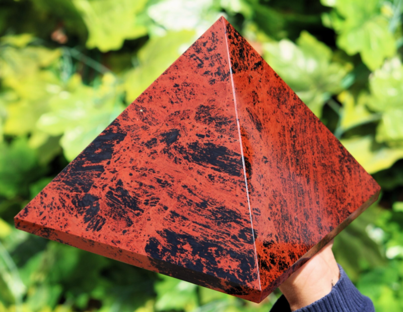 Red Mahogany Obsidian Pyramid Crystal Healing Display Specimen Stone Huge 205mm