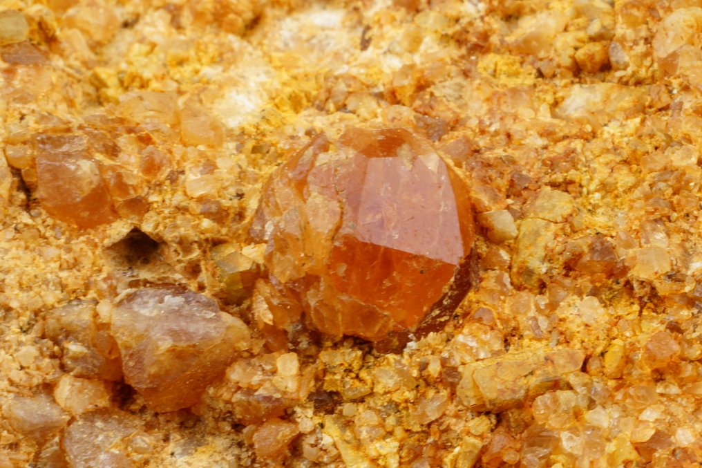 SPESSARTINE GARNETS on matrix - big specimen  - Height: 156 mm - Width: 78 mm- 427 g