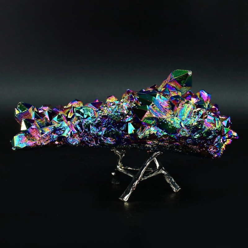 1315g Colourful Crystal Cluster Quartz Mineral Specimen Decoration Electroplate