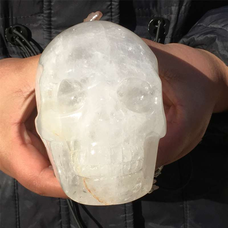 1.07kg Natural clear quartz skull carved Quartz Crystal skull Healing
