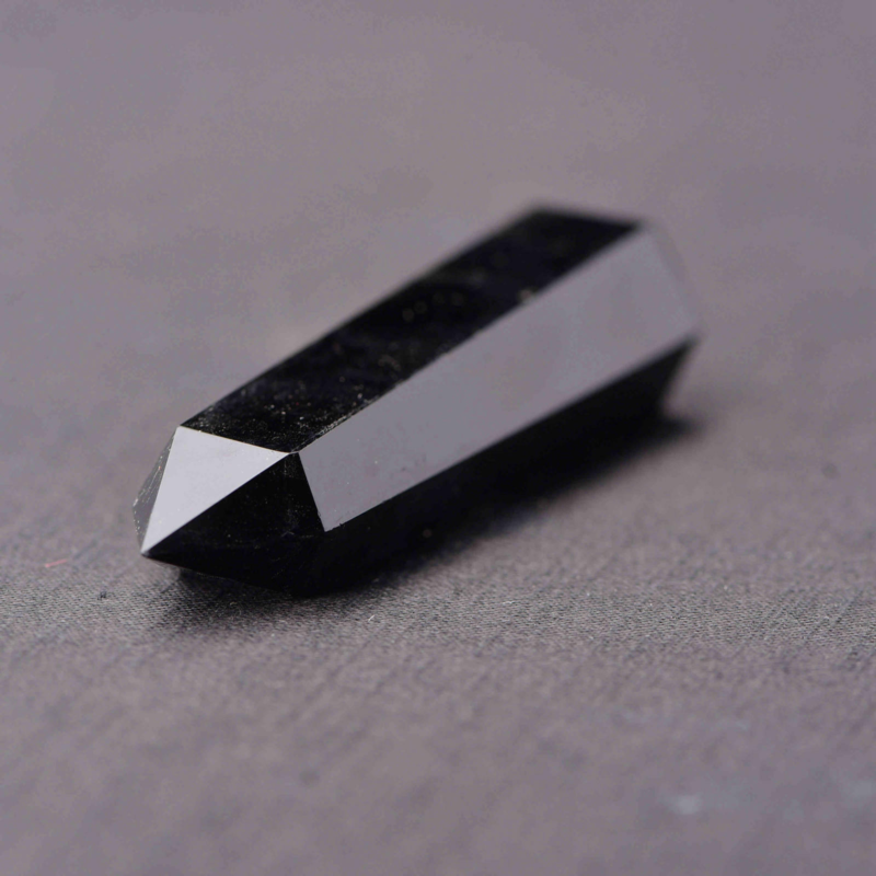 50-60mm Natural Obsidian Quartz Crystal Stone Point Healing Hexagonal Wand Black