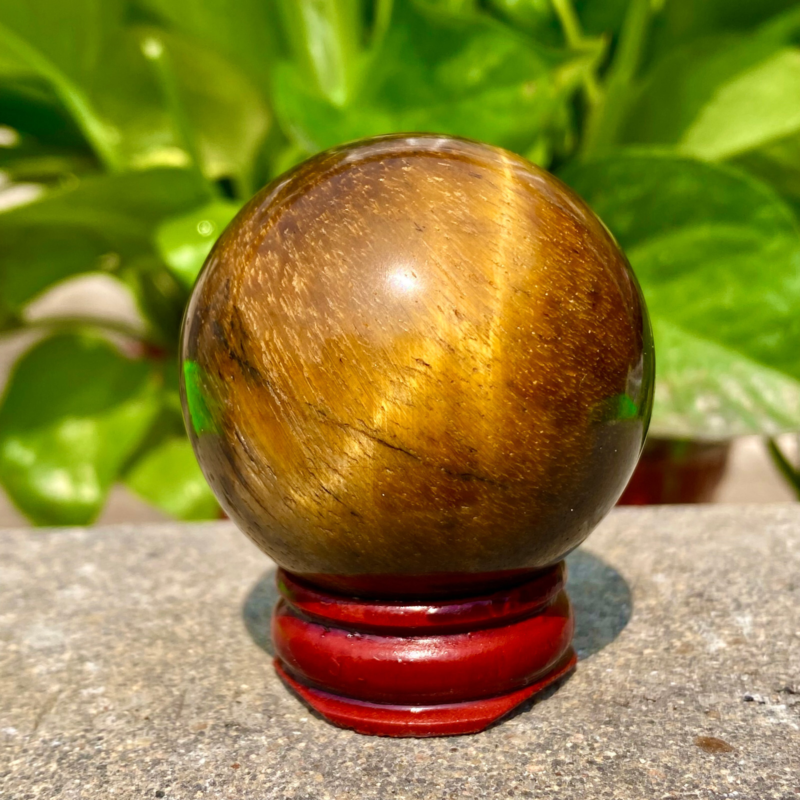 124G  Large Natural Tiger Eye Stone Crystal Ball Quartz Healing Sphere Décor