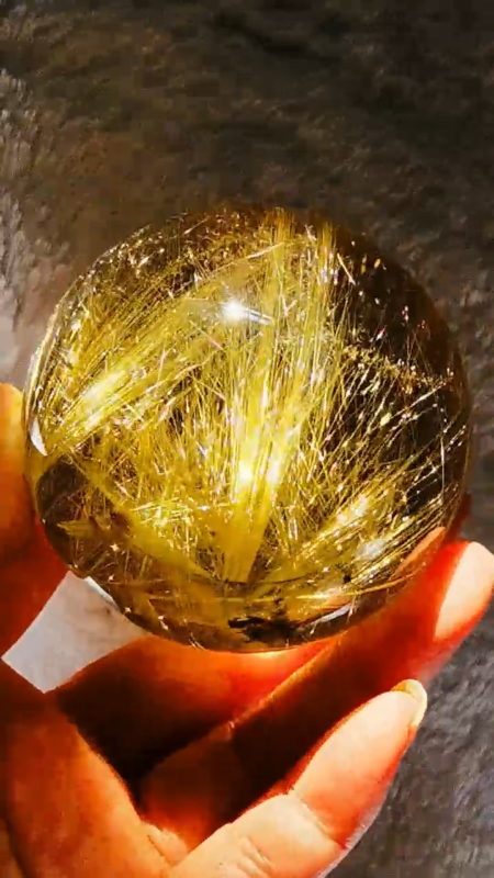 Museum Collection Tibetan High Altitude Gold Rutilated Ball Sphere Orb Gem 2.4&apos;