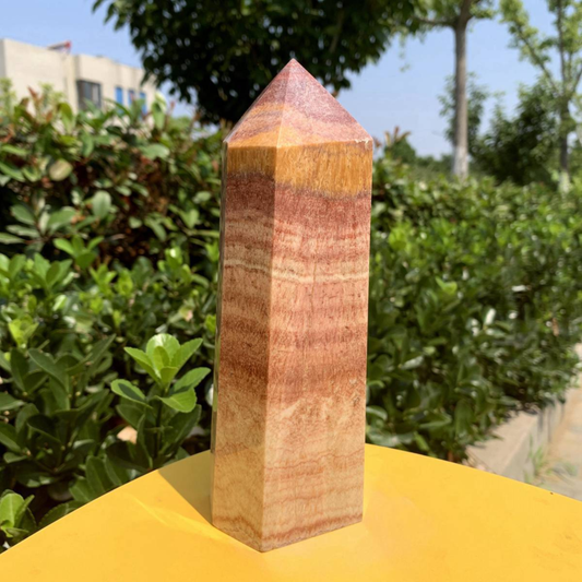 1084g Natural Pork Stone Quartz Obelisk Crystal Wand Point Tower Reiki Healing