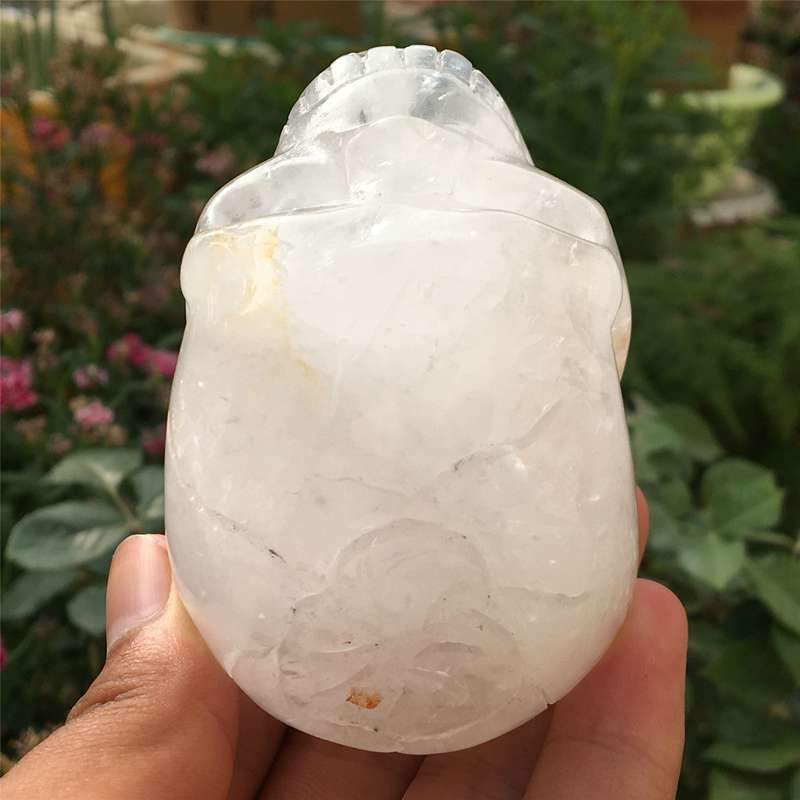 0.39kg Natural clear quartz skull carved Quartz Crystal skull Healing