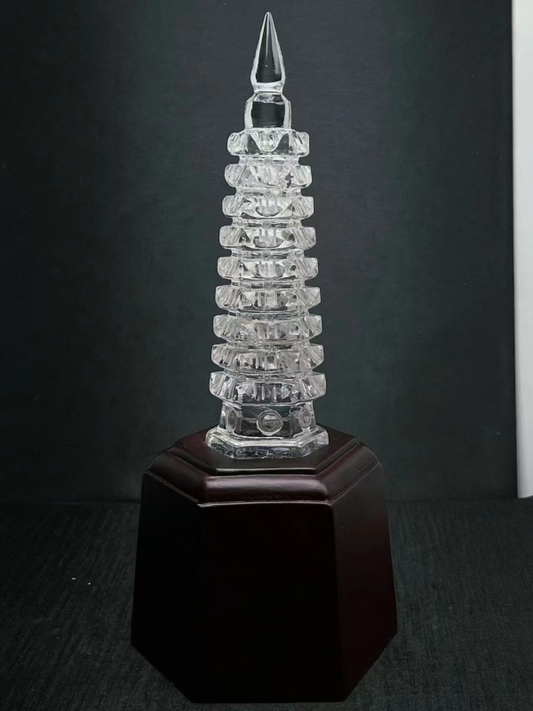 1.34LB Natural clear White pyramid Quartz point Crystal Reiki Healing+stand