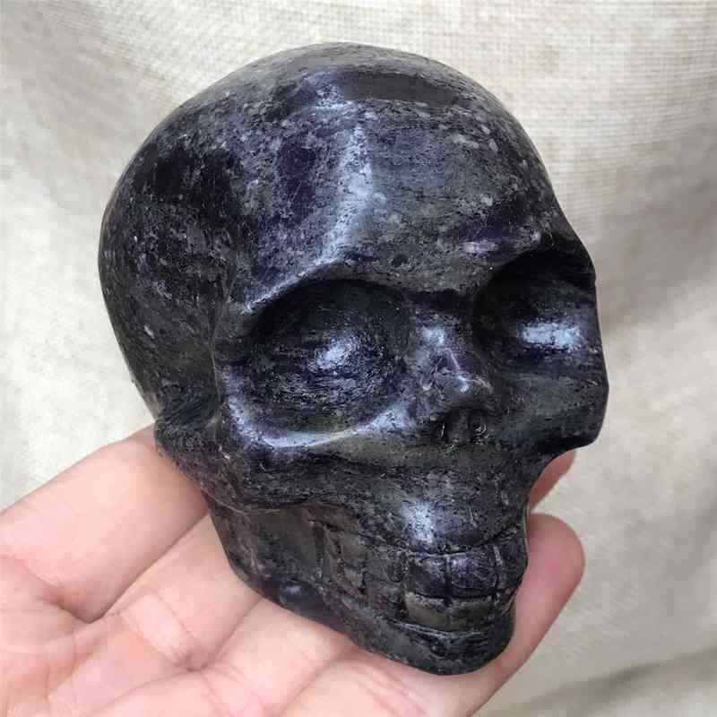 0.48kg Natural black jade quartz skull carved Quartz Crystal skull Healing