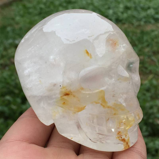 0.4kg Natural clear quartz skull carved Quartz Crystal skull Healing