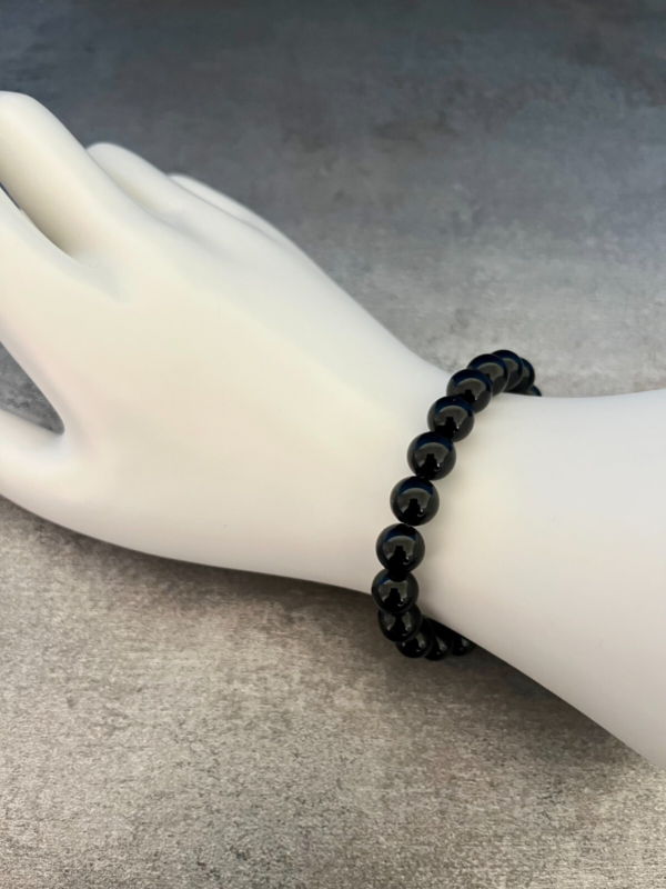 OBSIDIAN Bracelet Stretch Fit Handmade With Gift Bag & Card Crystal Gemstone 8mm