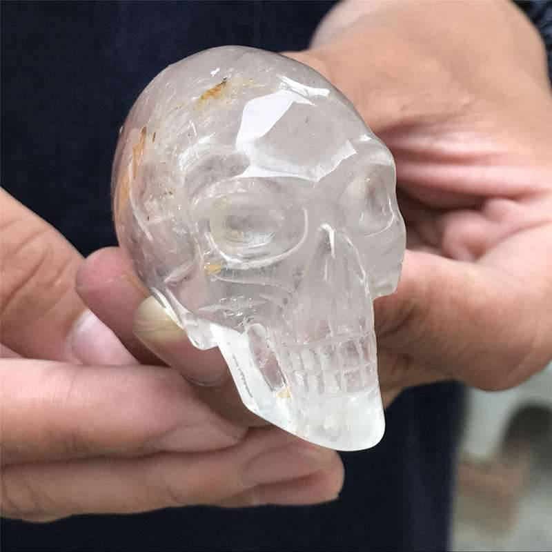 0.13kg Natural clear quartz skull carved Quartz Crystal skull Healing
